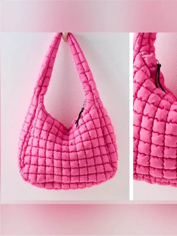 NWT Free People FP Movement Quilted Carryall Bag - bubblegum pink - One Size - Image 4