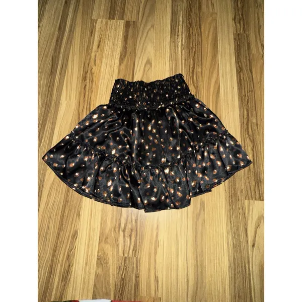 Altar'd State Skirt Women's Size M Medium Black Brown‎ Ruffle - Image 4