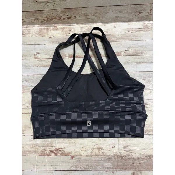 Buffbunny Sports Bra Checkered Size Small Athleisure Active Yoga Workout Strappy - Image 2