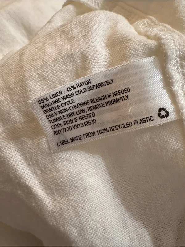 Universal Threads White Linen Blend Short Sleeve Shirt Large - Image 6