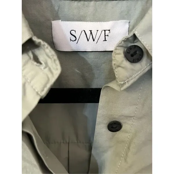 S/W/F Sage Green Balloon Sleeve Button Down Shirt S - Image 2