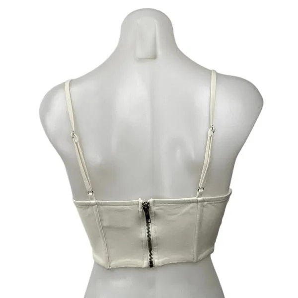 Princess Polly Beige Sleeveless Cami Pleated Bustier Corset Crop Top Size S - Image 4