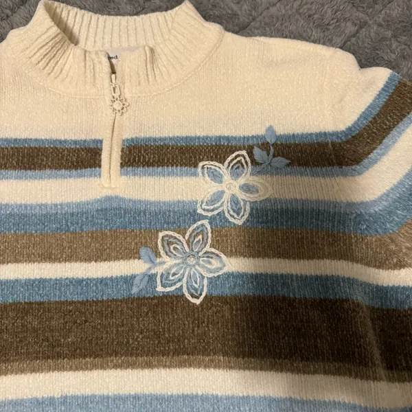 Alfred Dunner 1X Striped Soft Sweater - Image 4