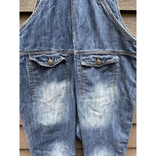 Monthorigin Denim Overalls OS Boho Lagenlook Cottagecore Festival Farm Core M - Image 13