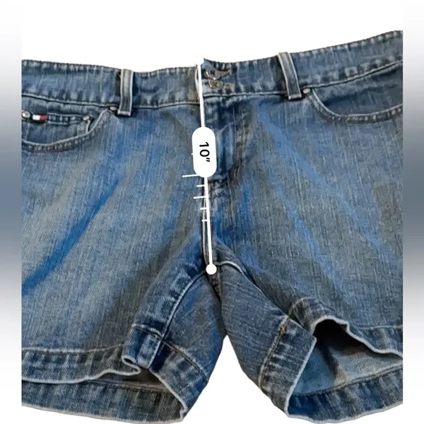Vintage Tommy Hilfiger Medium Wash High Rise Denim Shorts Sz‎ 8 - Image 8