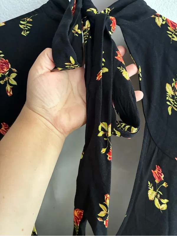 🆕Free People Tate Floral-Print Tunic Dress Black Combo XL🆕 - Image 11