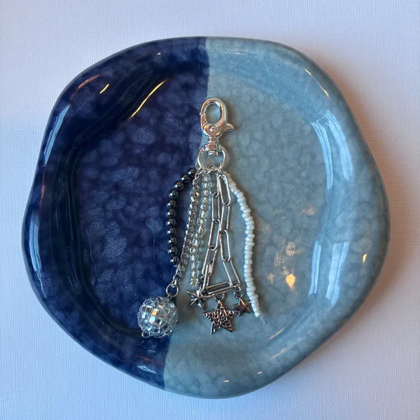 Handmade Silver Disco Ball Beaded Bag Charm Size undefined - Image 3