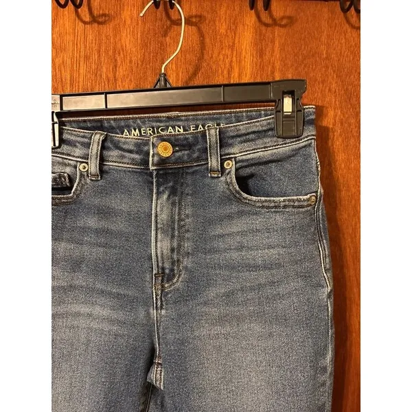 American Eagle Jeans Women 00 Mom Jean Hi-Rise Distressed Whiskered Denim Pants - Image 2