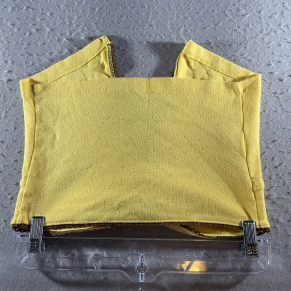 1525 | Kimchi Blue Y2K Lace Trim Split Hem Tube Top‎ Coquette Yellow Womens M - Image 2