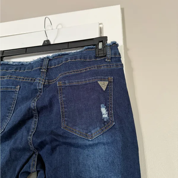 Celebrity Ace Ribbed Y2K Denim Jeans Bell Bottom Flare - Image 9