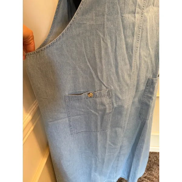 Vintage Mystic Blues Denim Overall Jumper Pinafore Dress Y2K Grunge Art Teacher - Image 2