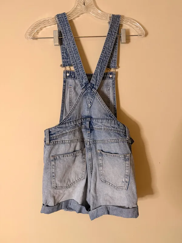 H&M Overalls Denim Distressed Bib 2 - Image 2