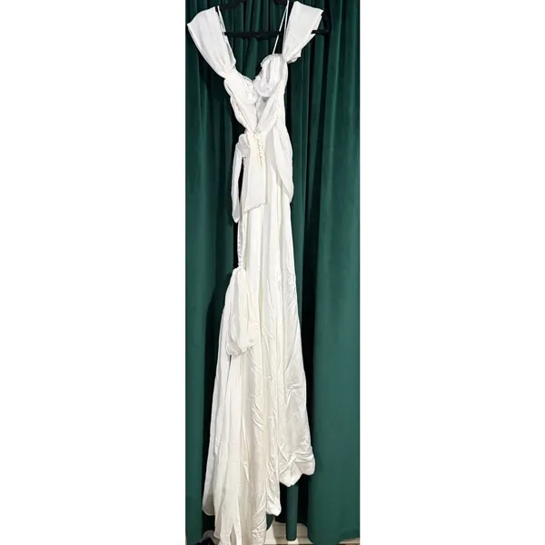 For Love & Lemons Cora White Off the Shoulder Slit Bridal Gown Size XS - Image 3