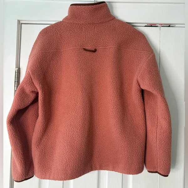 Madewell‎ (Re)Sourced Quilted-Pocket Popover Rose Dust Fleece Jacket Small EUC - Image 2