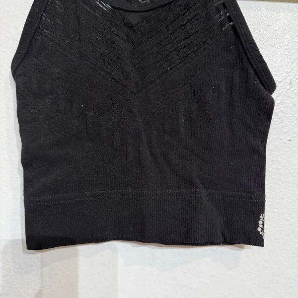 Free People Movement Black Gone Adrift Seamless Yoga Crop Top Sz S - Image 4