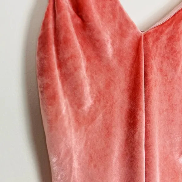 Fleur du mal pink silk blend v-neck camisole with silk lining. Size small. - Image 2