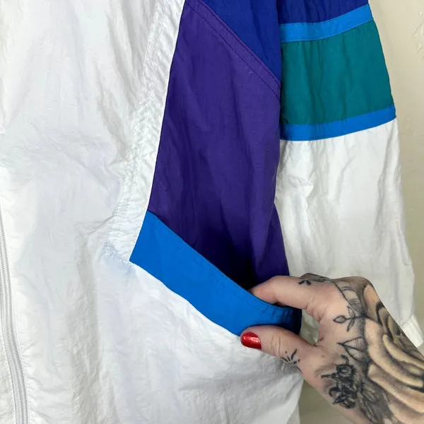 Vintage Jantzen Classics VTG 80s Retro Colorblock Windbreaker Track Jacket Small - Image 5