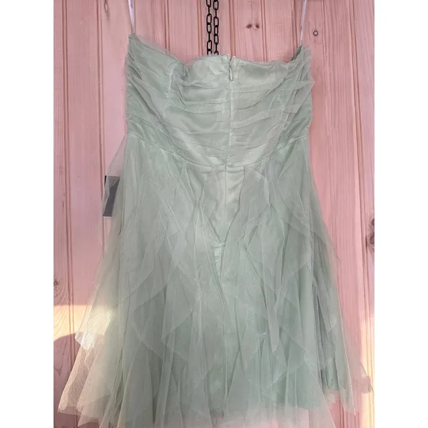 Lulus Delightful Beauty Mint Green Mesh Strapless Ruffle Dress Extra Extra Large - Image 6
