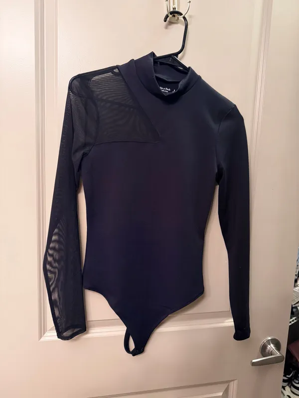 Abercrombie Black Mesh Long Sleeve Bodysuit - Image 2