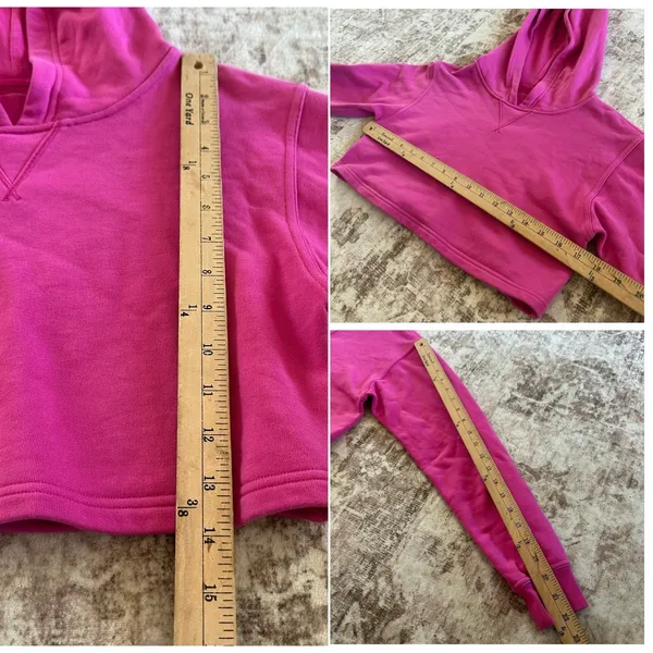 Lululemon All Yours Cropped Hoodie Womens‎ XS Sonic Pink Yoga Active Sweatshirt - Image 4