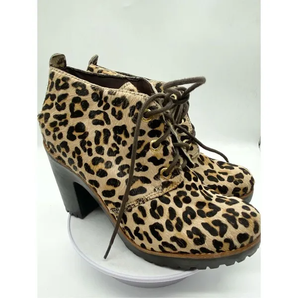 Sperry Princetons Top Sider Princeton boot leather lace up pony hair chunky heel - Image 3