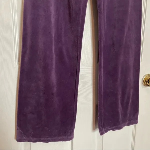 Juicy Couture Y2K Velour Track Pants Sweatpants Sz Small Purple - Image 5