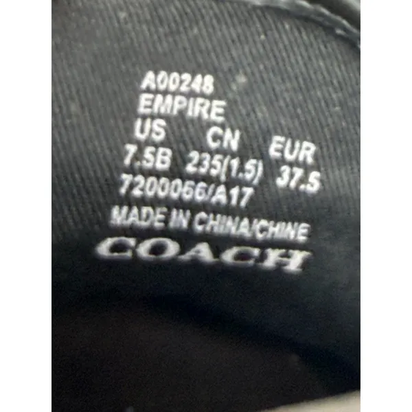 Coach Empire Signature Jacquard Low Top Sneakers Black Charcoal A00248 SIZE 7.5 - Image 5