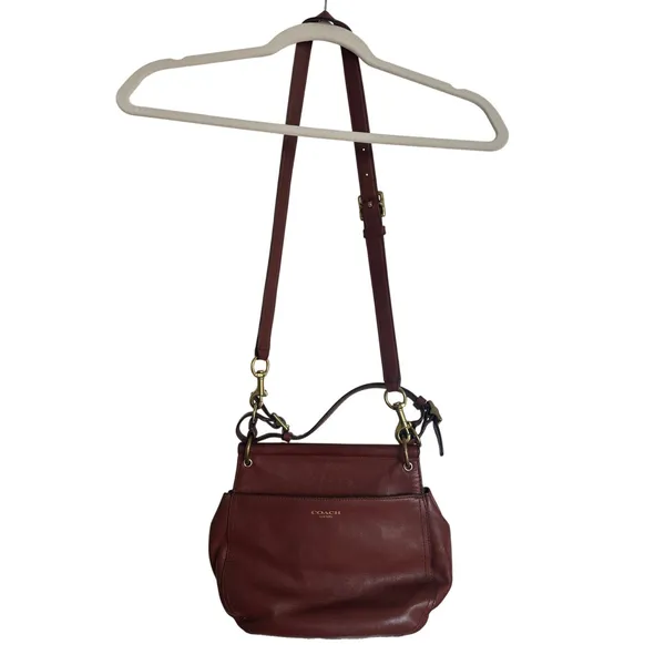 Coach Legacy New Willis 22382 Cognac Leather Crossbody Satchel Turnlock Tassel - Image 4
