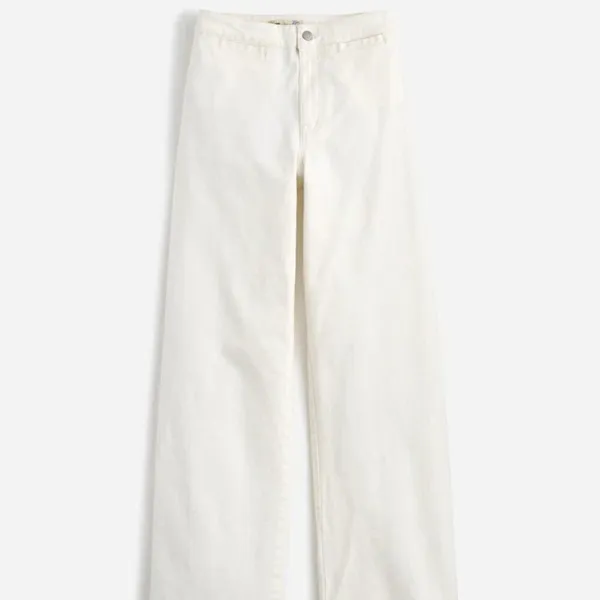 Madewell Curvy Emmet Wide Leg Jean 33 Tall Cropped Tile White NWT High Rise - Image 5
