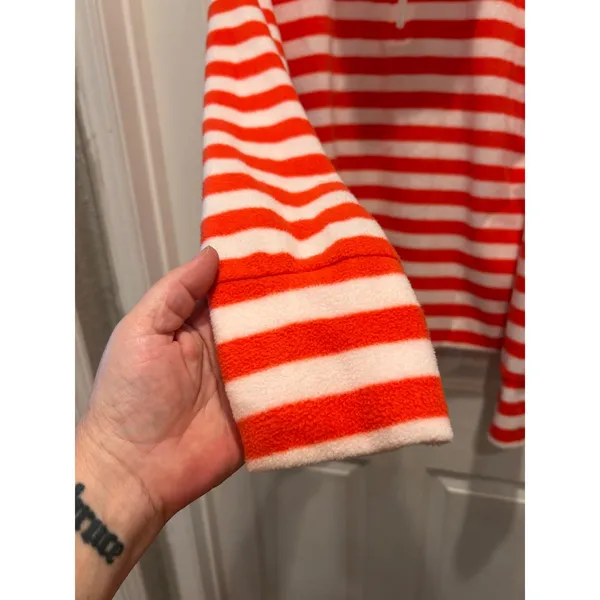 Telluride Clothing Co Women Pink Orange Striped Fleece Quarter Zip Pullover L - Image 3