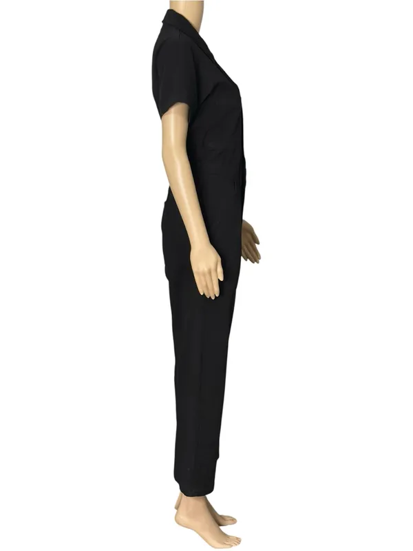 BIG BUD PRESS Short Sleeve Jumpsuit, Basic Black, XS Black - Image 7