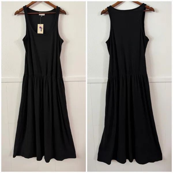Universal Threads Black Ribbed Sleeveless Drop Waist Maxi Dress Women’s L NWT - Image 2