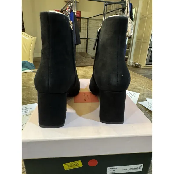 Kate Spade Alihandra Luxe Suede Ankle Boots Black‎ Women's Size 10 - Image 6