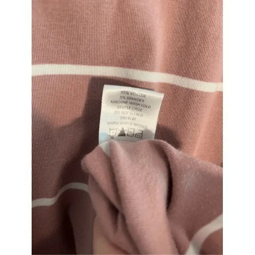 Mud Pie Mauve‎ Pink Striped Tunic Long Sleeve Casual Relaxed T-Shirt Swing Dress Small - Image 4