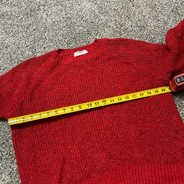 Old Navy red cozy shaker-stitch pullover long sleeve sweater S - Image 10