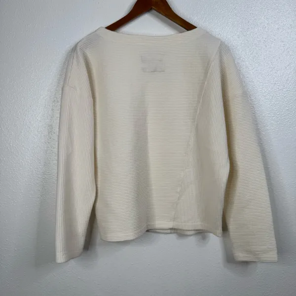 Maeve by Anthropologie‎ Cream Long Sleeve Textured Top Size Small - Image 2