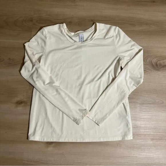 Varley Long Sleeve Tee Womens S Cream Crew‎ Neck Activewear Stretch - Image 7