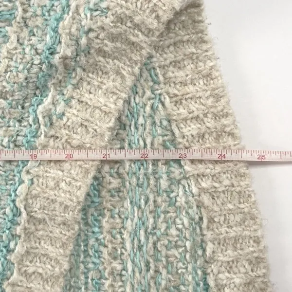 Aeropostale Womens Striped Knit Sweater Blue White Sz M V Neck Coastal Pullover Long Sleeve - Image 7