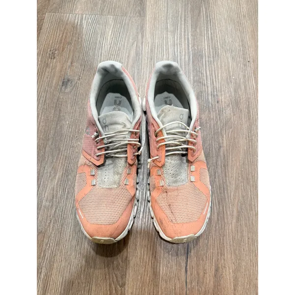 On Cloud Women Running Shoes Coral Peach Mesh Sneakers US 9.5 EU 41 Low Top‎ - Image 2