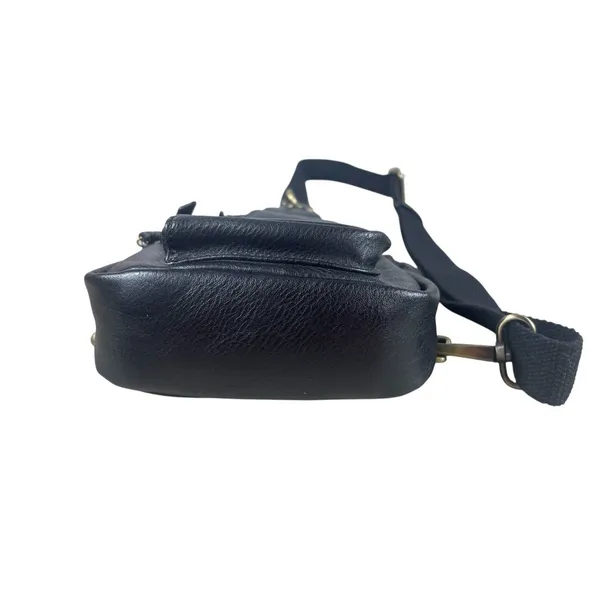 Antik Kraft Black Leather Sling Backpack Crossbody Bag Convertible Travel Purse - Image 3