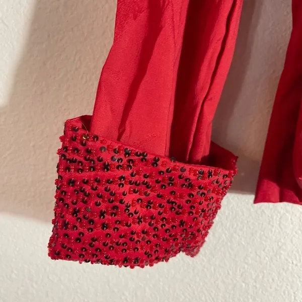 Vintage Jackie Jon Beaded Top Red Size 6 - Image 7