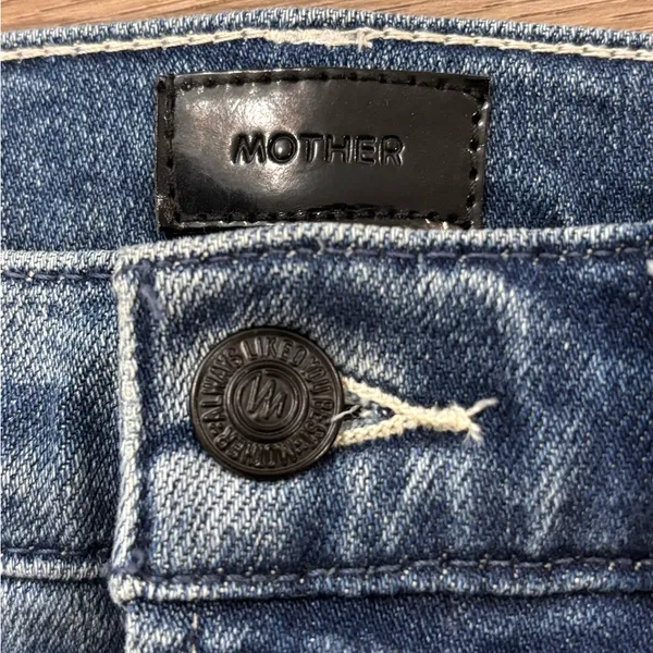 MOTHER Women's Straight Blue Jeans - Image 4