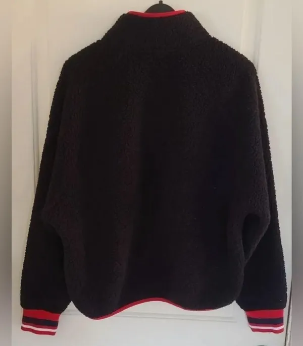 Tommy Hilfiger Black 1/2 Snap Sherpa Fleece Pullover Women's XL - Image 2