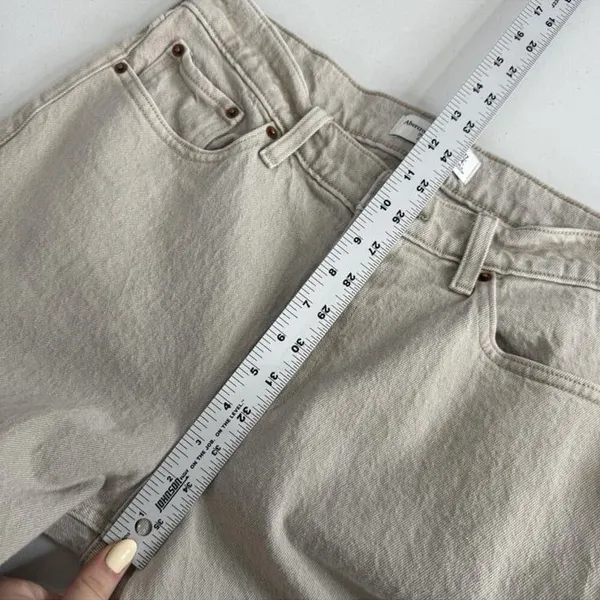 Abercrombie Curve love the baggy low rise beige jeans - Image 6