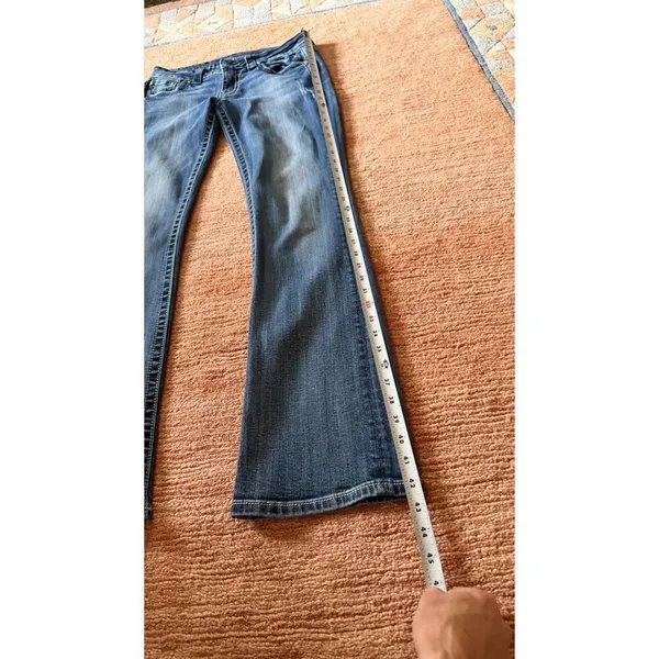 Miss Me Bootcut Jeans Size 29 Medium Wash Embroidered Back Pockets - Image 7