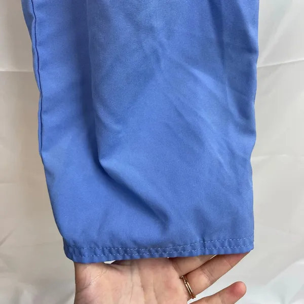 Women's blue pocket drawstring straight fit elastic relaxed‎ scrub pants bottoms - Image 4