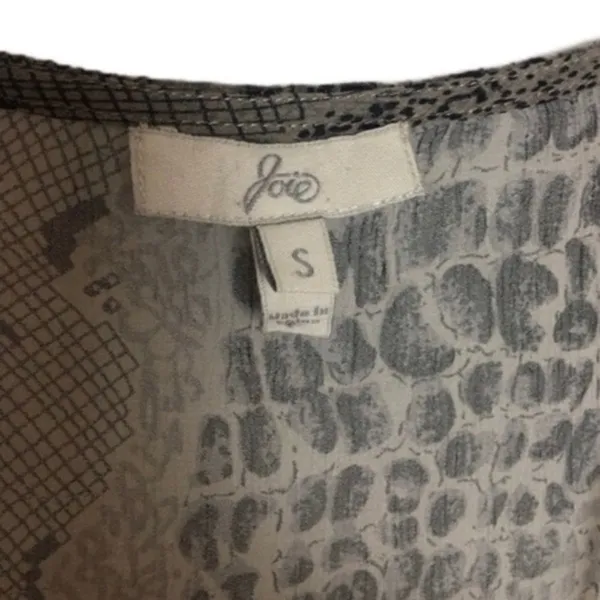 Joie Sheer Animal Print Racerback Tank Top Women’s Size Small Gray Long Layering - Image 3