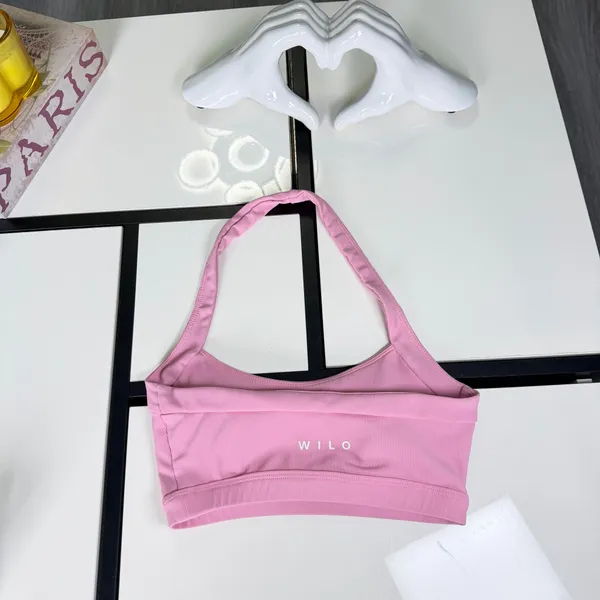 WILO The Label Pink Ribbed Halter Crop Top / Sports Bra - Size XS 🌸✨ - Image 4
