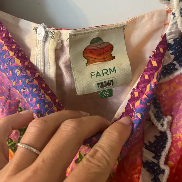 FARM Rio Summer Vibe Patchwork Floral Romper XS Multicolor Boho Festival Vaca - Image 3