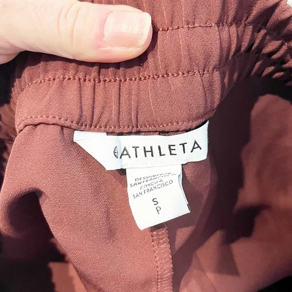 Athleta Endeavor High Rise Wide Leg Relaxed Track Pants Cherrywood Brown Small - Image 3